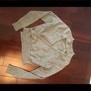 Grey cutout keyhole sweater.